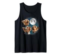 Funny Retro Vintage Three 3 Moon Howling Yorkshire Terrier Canotta