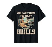 Funny Retro You Can't Have Too Many Grills BBQ Gear Grilling Maglietta