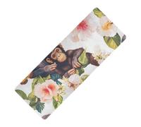 Funny Rhinopithecus Tappetino da yoga bianco stampato per allenamento a casa in gomma naturale antiscivolo, spessore 1 mm con borsa da yoga tapete para ejercicio 180,3 x 66 cm per le donne