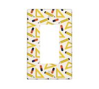 Funny Righello Matita Stampa Placca Parete Coperture, 1 Gang Piastre Da Parete Dimensioni Standard 11,2 x 6,9 cm, Copertura Decorativa Interruttore Della Luce, Placca Di Uscita Placca Di Copertura