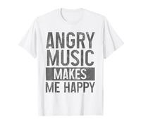 Funny Rock Angry Music mi rende felice, fan della musica hard rock Maglietta