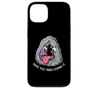 Funny Rock Licking Cartoon Geology Design Custodia per iPhone 13