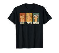 Funny Rock Paper Scissors Gaming Retro Humor Design Maglietta