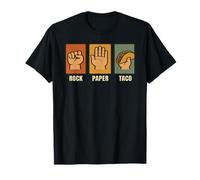 Funny Rock Paper Scissors Taco Retro Humor Design Maglietta