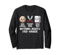 Funny Rock Paper Scissors Teacher Nothing Beats 3rd Grade Maglia a Manica