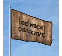 Funny Room Decor Be Nice Or Leave Flag 1 Retro Room Decor Bandiere per ragazzi (120 x 180 cm)