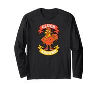 Funny Rooster Cluck Around Sarcastic Chicken Pun Maglia a Manica