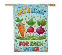 Funny Root Vegetable Pun Citazione Verdure Fantasioso Casa Bandiera 71 x | Fanciful gioco di parole, Bandiera del prato, Decorazione dell'orto, Illustrazione botanica gioiosa, Accenti all'aperto