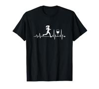 Funny Run Now Wine Later Funny Girl Running Maglietta