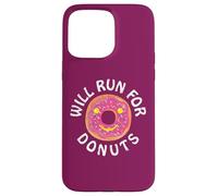 Funny Running Saying With Sweet Graphic Will Run For Donuts Custodia per iPhone 15 Pro Max