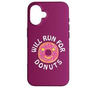 Funny Running Saying With Sweet Graphic Will Run For Donuts Custodia per iPhone 16