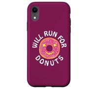 Funny Running Saying With Sweet Graphic Will Run For Donuts Custodia per iPhone XR