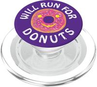Funny Running Saying With Sweet Graphic Will Run For Donuts PopSockets PopGrip per MagSafe