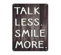 Funny Rustic Wall-Art Talk Less Smile More Vintage Metal Tin Sign Plaque for Bar Kitchen Office Decor 8 X 12 in
