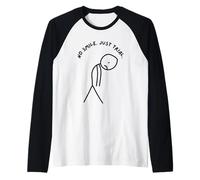 Funny Sad Stick Man Nessun Sorriso. Solo Prova. Maglia con Maniche Raglan