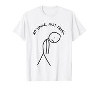Funny Sad Stick Man Nessun Sorriso. Solo Prova. Maglietta