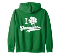 Funny Saint Patricks Day Grunge Patty I Clover Shenanigans Felpa con Cappuccio
