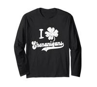 Funny Saint Patricks Day Grunge Patty I Clover Shenanigans Maglia a Manica