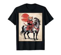 Funny Samurai Raccoon Japanese Ukiyoe Warrior Art Maglietta