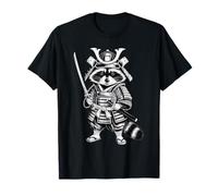 Funny Samurai Raccoon Maglietta