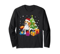 Funny Santa Beagle Dog Christmas Tree Gifts Xmas Matching Maglia a Manica