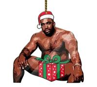 funny santa claus christmas pendants - Rearview Mirror Acrylic Charm, Keychain & Bag Pendant, Humorous Tree Decorations with Hat, for Vehicle Dashboard Living Room Bedroom Kitchen Balcony Christmas