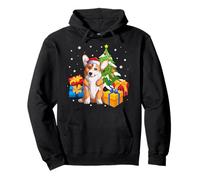 Funny Santa Corgi Dog Christmas Tree Gifts Xmas Matching Felpa con Cappuccio