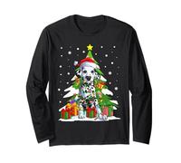 Funny Santa Dalmatian Dog Christmas Tree Gifts Xmas Matching Maglia a Manica