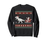 Funny Santa Sleigh Riding Dinosaur T-Rex Christmas Costume Felpa