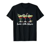 Funny Santa's Little Helpers Cocktail Humor Holiday Christmas Maglietta