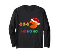 Funny Sarcastic Christmas Santa Clause Eats Gingerbreads Maglia a Manica