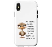 Funny Sarcastic Quote Bird No Patience Funny Shirt Men Women Custodia per iPhone X/XS