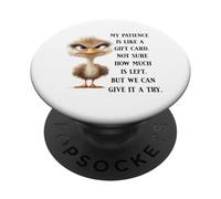 Funny Sarcastic Quote Bird No Patience Funny Shirt Men Women PopSockets PopGrip Adesivo