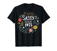 Funny Sassy Since 1975 Retro Mama Wife Sass Boho Queen Idea Maglietta