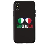 Funny Sauce Queen Italian Dicendo Bandiera Italia Cucina Nona Custodia per iPhone X/XS