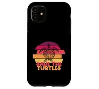 Funny Save Turtles Retro Distressed Turtle Graphic Custodia per iPhone 11