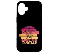 Funny Save Turtles Retro Distressed Turtle Graphic Custodia per iPhone 16
