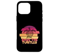Funny Save Turtles Retro Distressed Turtle Graphic Custodia per iPhone 16 Pro Max