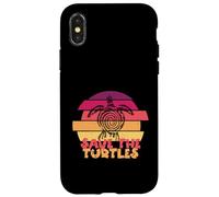 Funny Save Turtles Retro Distressed Turtle Graphic Custodia per iPhone X/XS