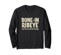Funny Saying Bone Ribeeye I Miei Due Preferiti Maglia a Manica
