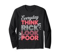 Funny Saying Everyday Think Rich Look Povero Leopard Donne Uomini Maglia a Manica
