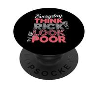 Funny Saying Everyday Think Rich Look Povero Leopard Donne Uomini PopSockets PopGrip Adesivo