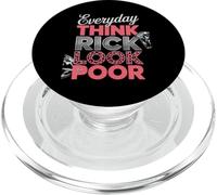 Funny Saying Everyday Think Rich Look Povero Leopard Donne Uomini PopSockets PopGrip per MagSafe