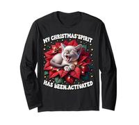 Funny Saying for Cat Owner Kitten Lover Christmas Season Maglia a Manica