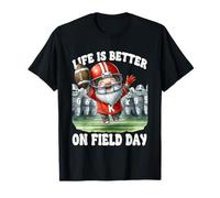 Funny Saying For Football Team Life Is Better On Field Day Maglietta