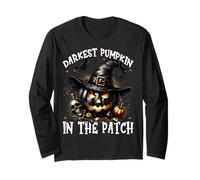 Funny Saying for Halloween Gothic Witch Mom Creepy Pumpkin Maglia a Manica