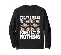 Funny Saying For Lazy Days Garden Gnome Teacher Summer Break Maglia a Manica