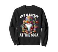 Funny Saying For Men Life Is Better At The Sofa Hippie Gnome Felpa
