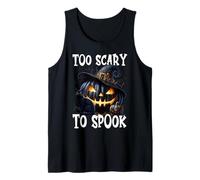 Funny Saying Halloween Cat Black Pumpkin Too Scary To Spook Canotta