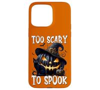 Funny Saying Halloween Cat Black Pumpkin Too Scary To Spook Custodia per iPhone 15 Pro Max